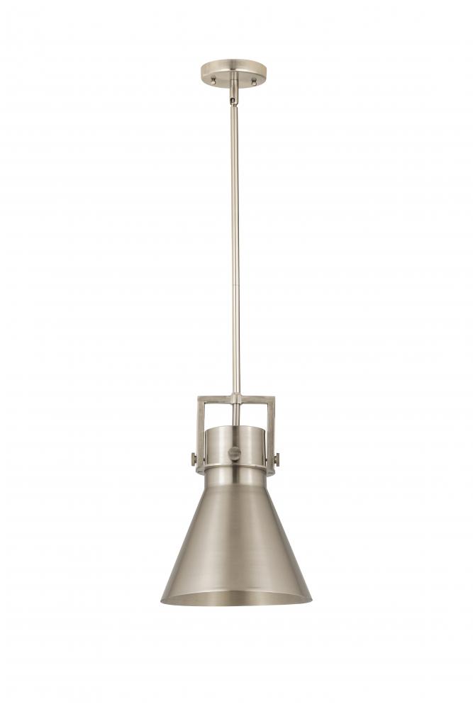 Newton Cone - 1 Light - 10 inch - Satin Nickel - Mini Pendant