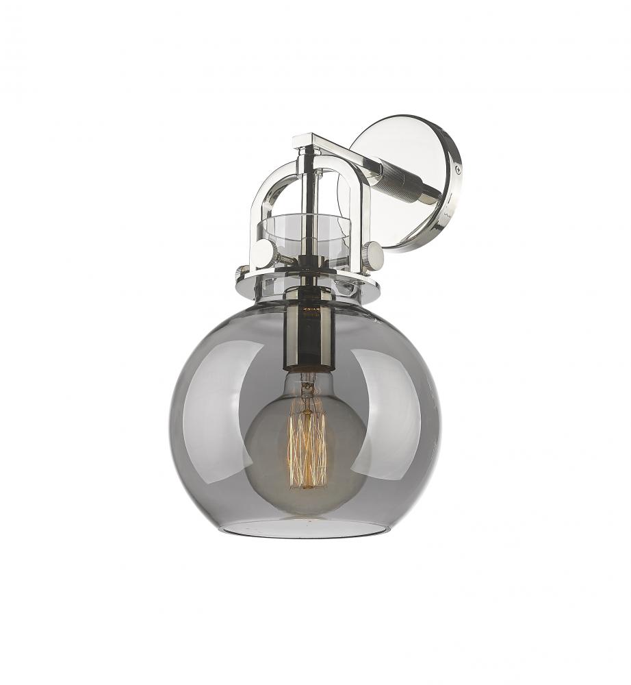 Newton Sphere - 1 Light - 8 inch - Polished Nickel - Sconce