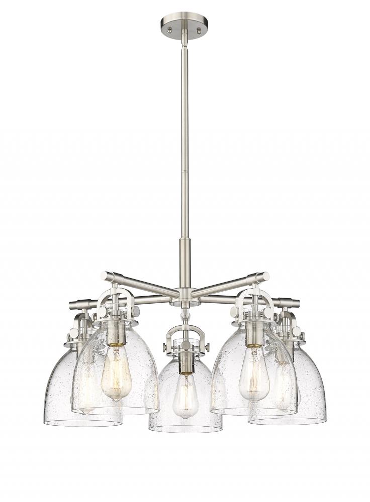 Newton Bell - 5 Light - 26 inch - Satin Nickel - Chandelier