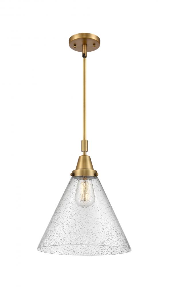Cone - 1 Light - 12 inch - Brushed Brass - Mini Pendant