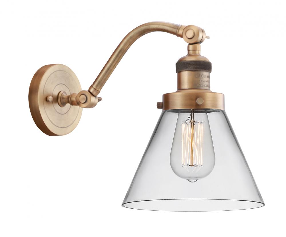 Cone - 1 Light - 8 inch - Brushed Brass - Sconce
