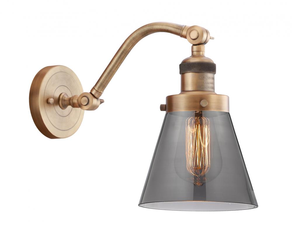 Cone - 1 Light - 7 inch - Brushed Brass - Sconce