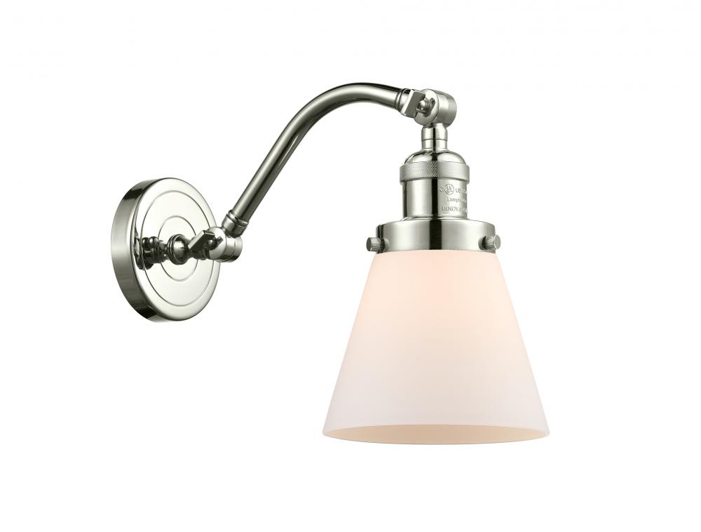 Cone - 1 Light - 7 inch - Polished Nickel - Sconce