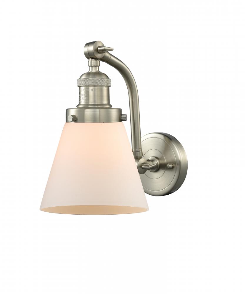Cone - 1 Light - 7 inch - Brushed Satin Nickel - Sconce