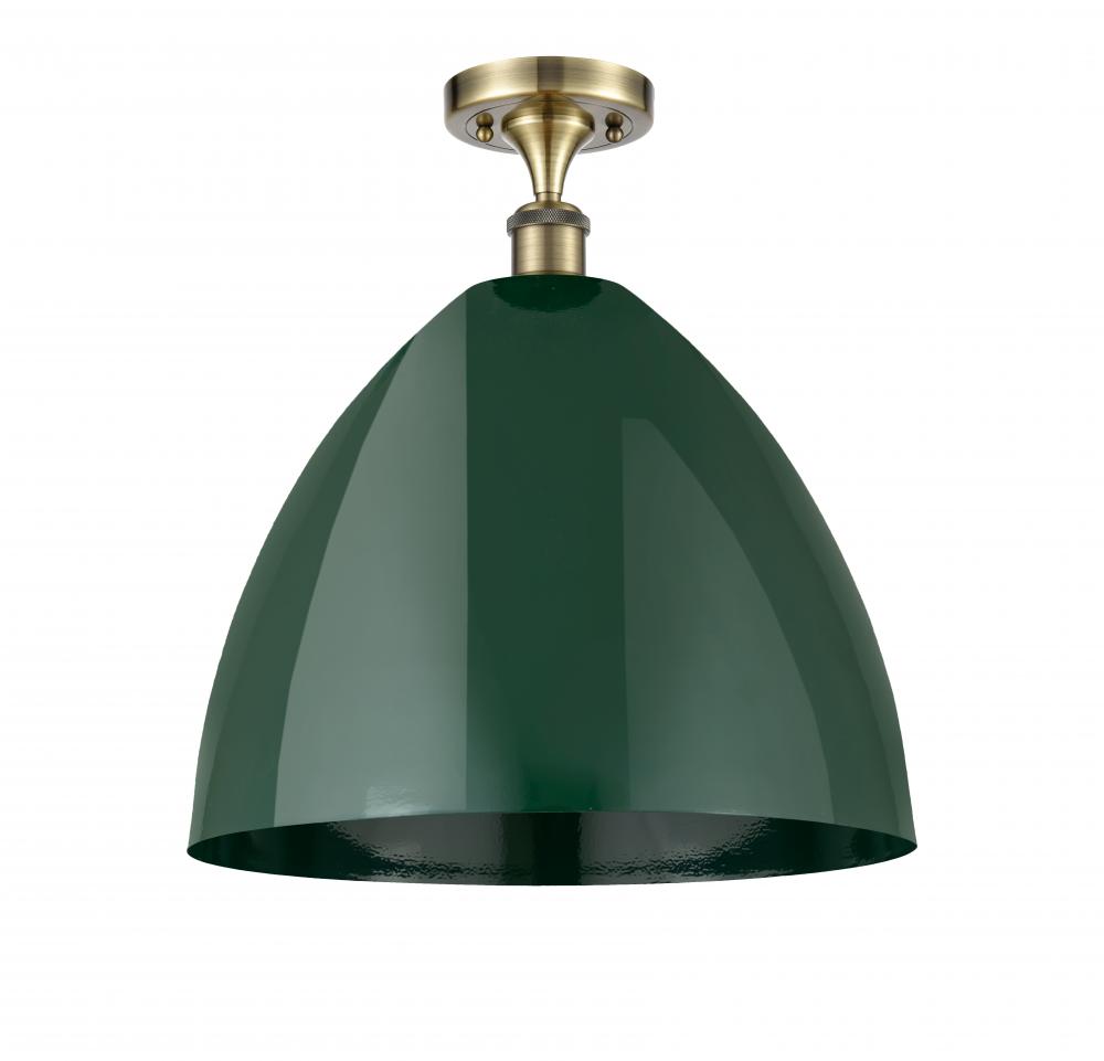 Plymouth - 1 Light - 16 inch - Antique Brass - Semi-Flush Mount