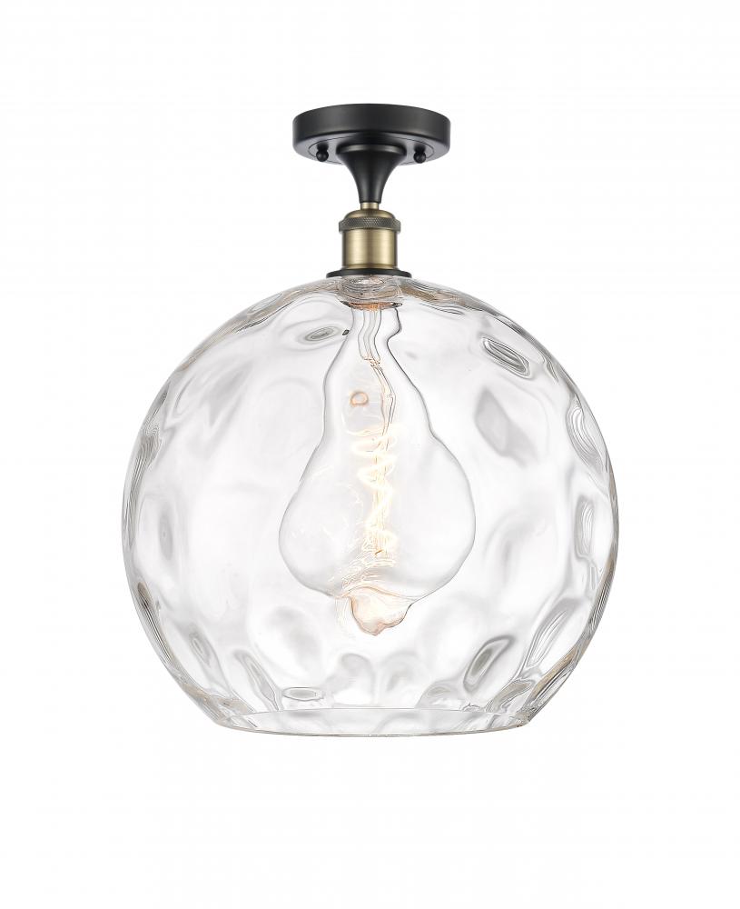 Athens Water Glass - 1 Light - 13 inch - Black Antique Brass - Semi-Flush Mount