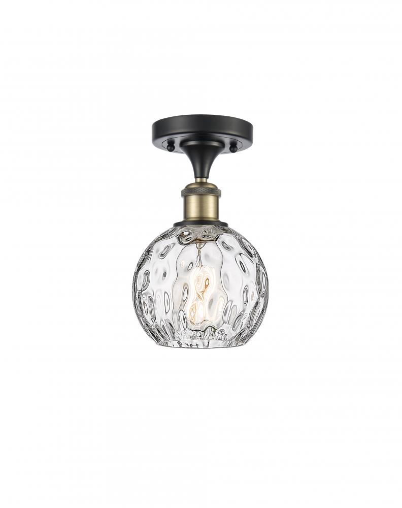 Athens Water Glass - 1 Light - 6 inch - Black Antique Brass - Semi-Flush Mount
