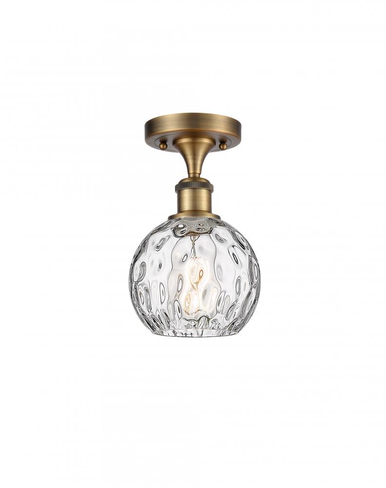 Athens Water Glass - 1 Light - 6 inch - Brushed Brass - Semi-Flush Mount