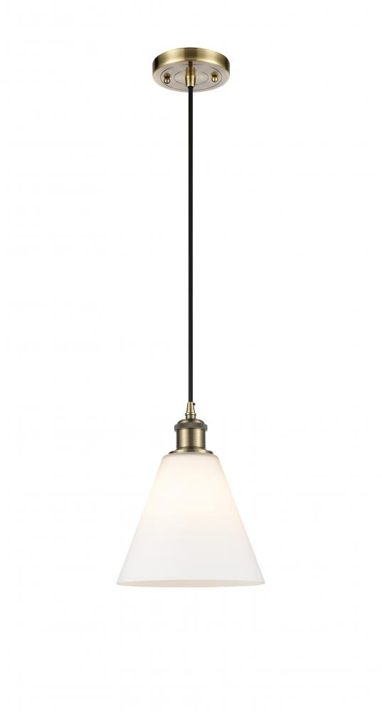 Berkshire - 1 Light - 8 inch - Antique Brass - Cord hung - Mini Pendant