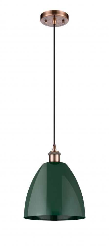 Plymouth - 1 Light - 9 inch - Antique Copper - Cord hung - Mini Pendant