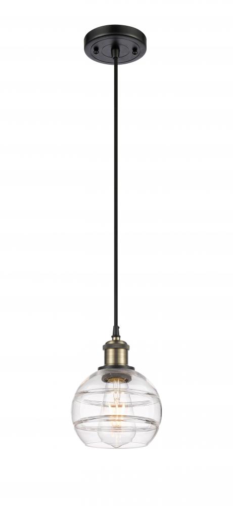Rochester - 1 Light - 6 inch - Black Antique Brass - Cord hung - Mini Pendant