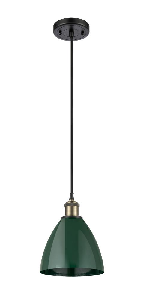 Plymouth - 1 Light - 8 inch - Black Antique Brass - Cord hung - Mini Pendant