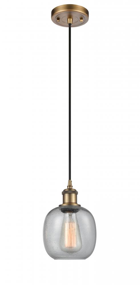 Belfast - 1 Light - 6 inch - Brushed Brass - Cord hung - Mini Pendant
