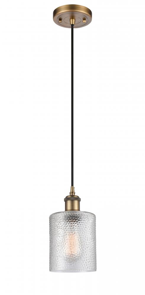 Cobbleskill - 1 Light - 5 inch - Brushed Brass - Cord hung - Mini Pendant