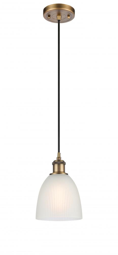 Castile - 1 Light - 6 inch - Brushed Brass - Cord hung - Mini Pendant