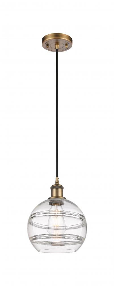 Rochester - 1 Light - 8 inch - Brushed Brass - Cord hung - Mini Pendant