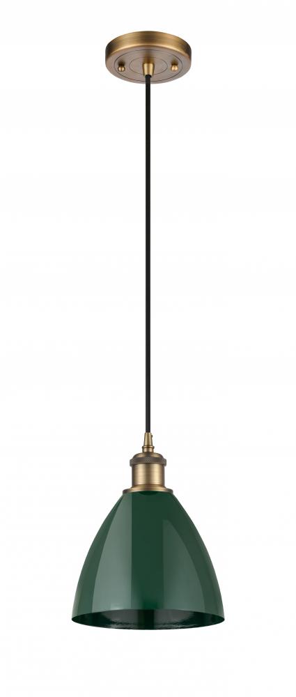 Plymouth - 1 Light - 8 inch - Brushed Brass - Cord hung - Mini Pendant