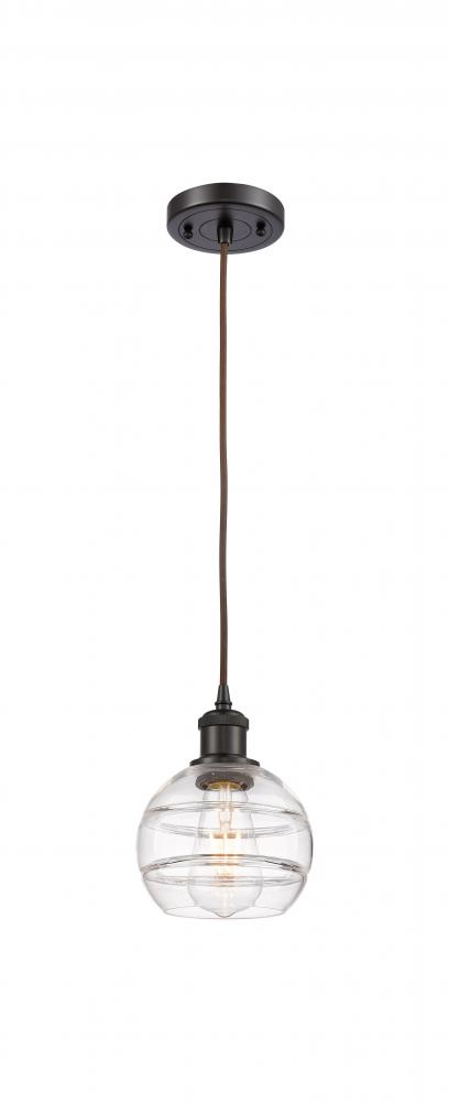 Rochester - 1 Light - 6 inch - Oil Rubbed Bronze - Cord hung - Mini Pendant