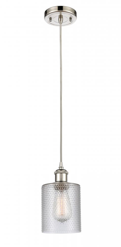 Cobbleskill - 1 Light - 5 inch - Polished Nickel - Cord hung - Mini Pendant