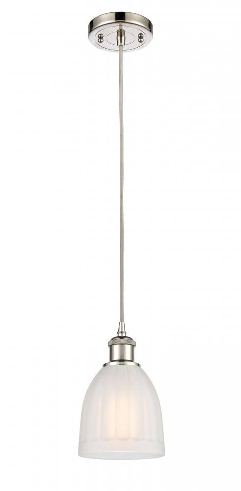 Brookfield - 1 Light - 6 inch - Polished Nickel - Cord hung - Mini Pendant