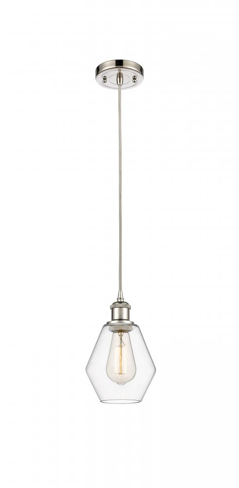 Cindyrella - 1 Light - 6 inch - Polished Nickel - Cord hung - Mini Pendant