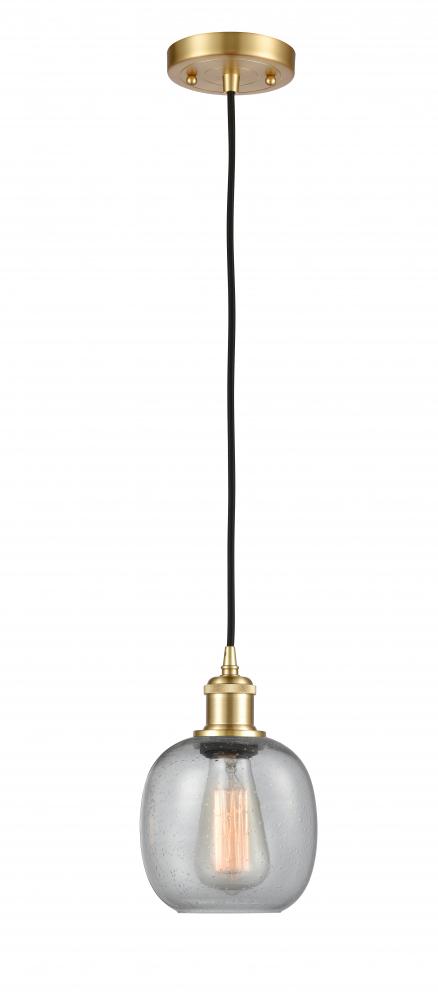 Belfast - 1 Light - 6 inch - Satin Gold - Cord hung - Mini Pendant