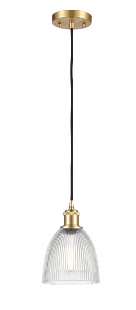 Castile - 1 Light - 6 inch - Satin Gold - Cord hung - Mini Pendant