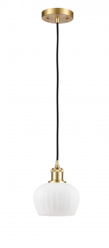 Fenton - 1 Light - 7 inch - Satin Gold - Cord hung - Mini Pendant