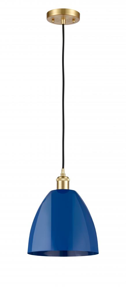 Plymouth - 1 Light - 9 inch - Satin Gold - Cord hung - Mini Pendant