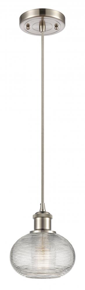 Ithaca - 1 Light - 6 inch - Brushed Satin Nickel - Cord hung - Mini Pendant