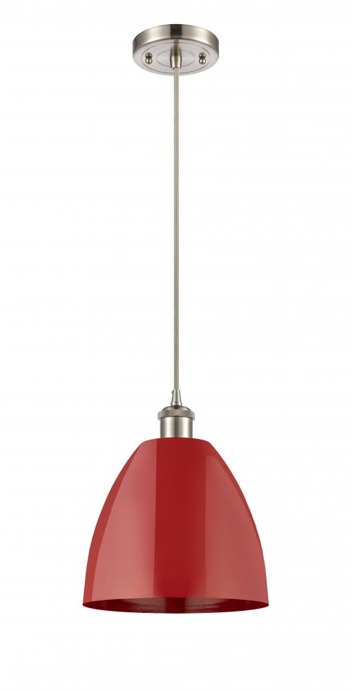 Plymouth - 1 Light - 9 inch - Brushed Satin Nickel - Cord hung - Mini Pendant