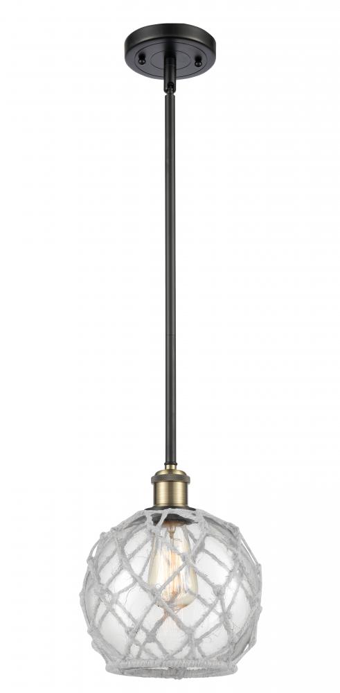 Farmhouse Rope - 1 Light - 8 inch - Black Antique Brass - Mini Pendant