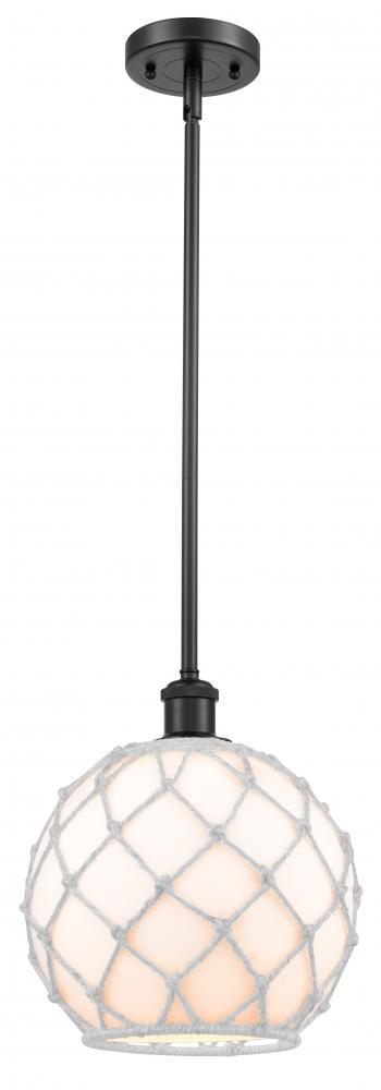 Farmhouse Rope - 1 Light - 10 inch - Matte Black - Mini Pendant