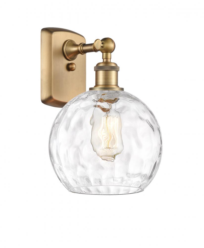 Athens Water Glass - 1 Light - 8 inch - Brushed Brass - Sconce