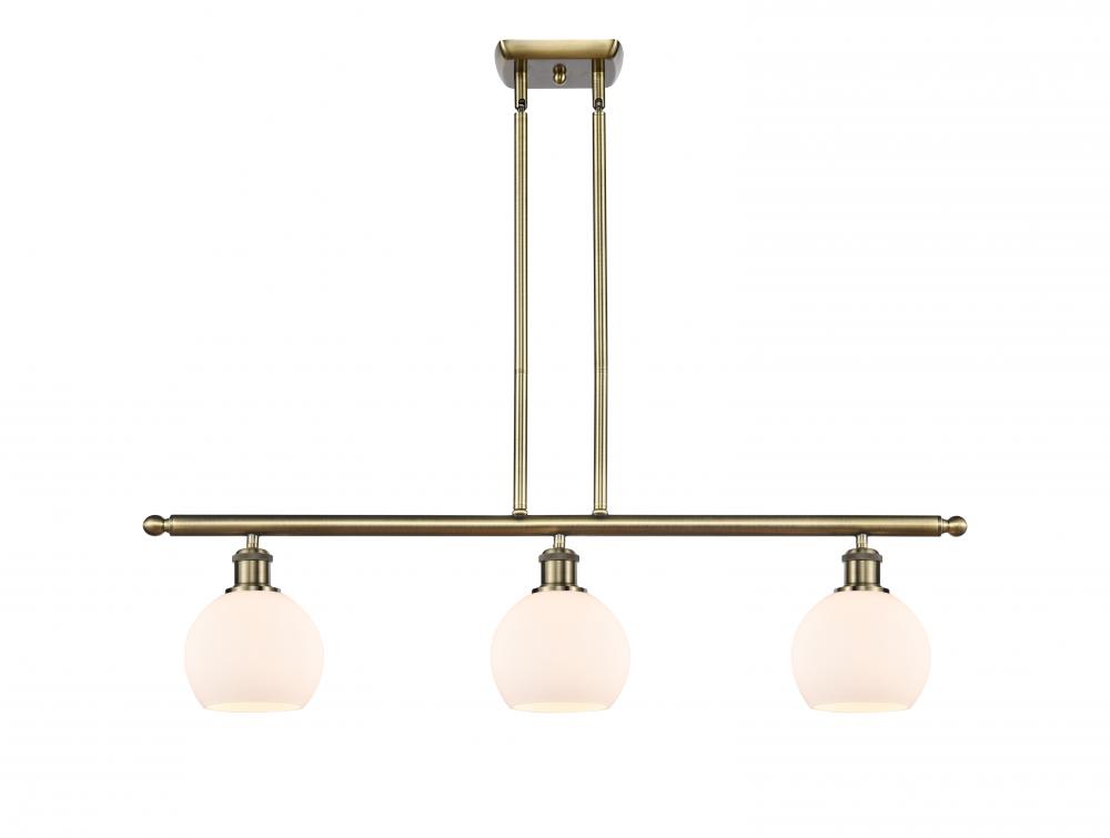 Athens - 3 Light - 36 inch - Antique Brass - Cord hung - Island Light