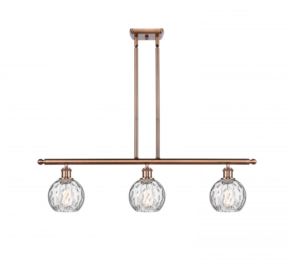 Athens Water Glass - 3 Light - 36 inch - Antique Copper - Cord hung - Island Light