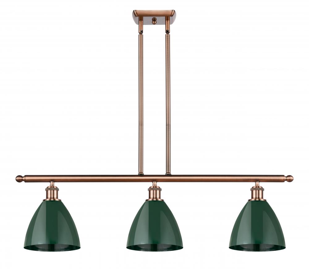 Plymouth - 3 Light - 36 inch - Antique Copper - Cord hung - Island Light