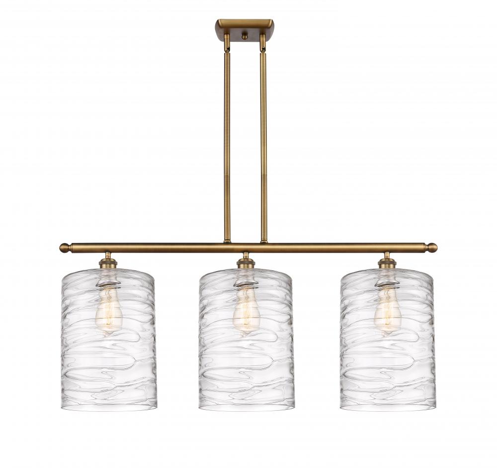 Cobbleskill - 3 Light - 36 inch - Brushed Brass - Cord hung - Island Light