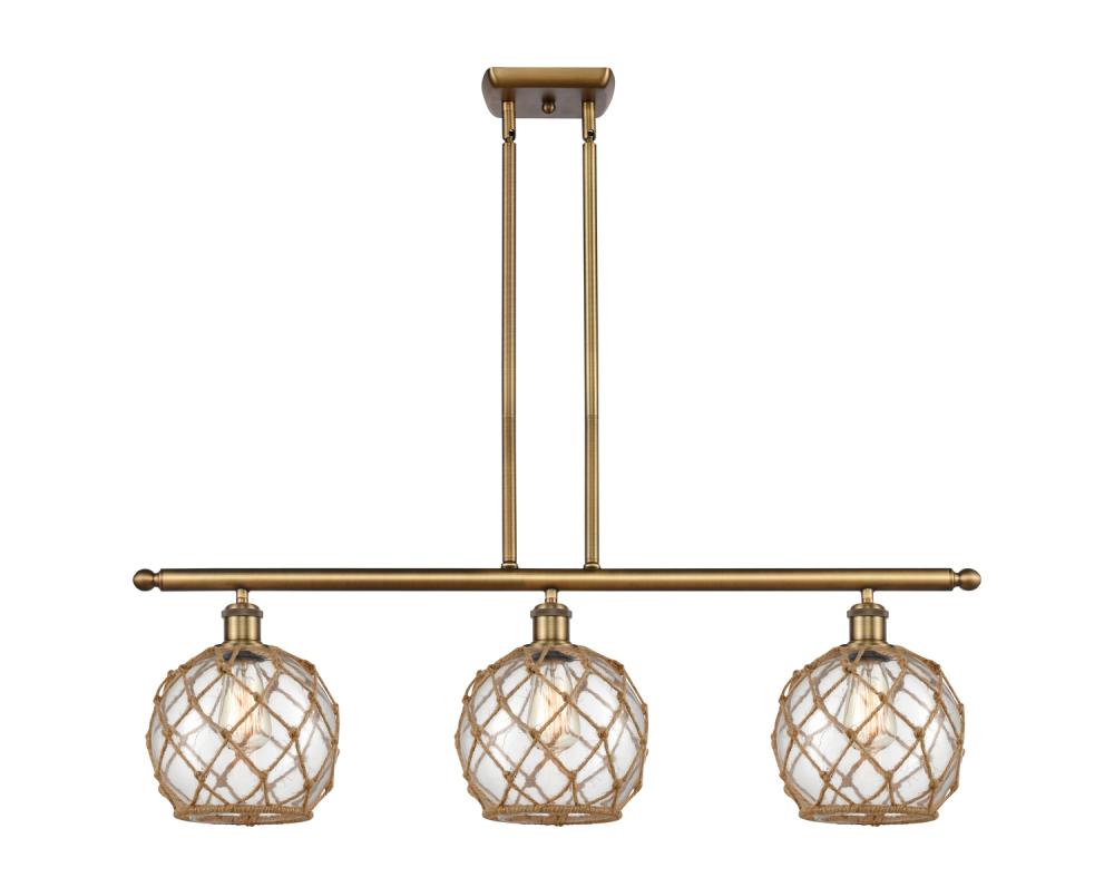 Farmhouse Rope - 3 Light - 36 inch - Brushed Brass - Cord hung - Island Light