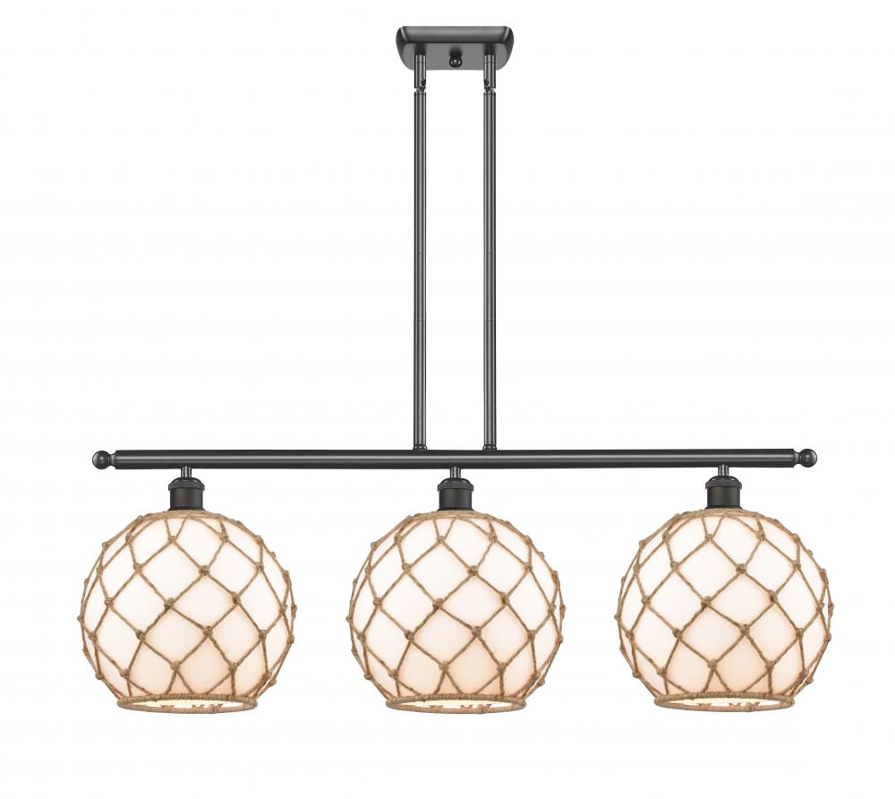 Farmhouse Rope - 3 Light - 37 inch - Oil Rubbed Bronze - Cord hung - Island Light