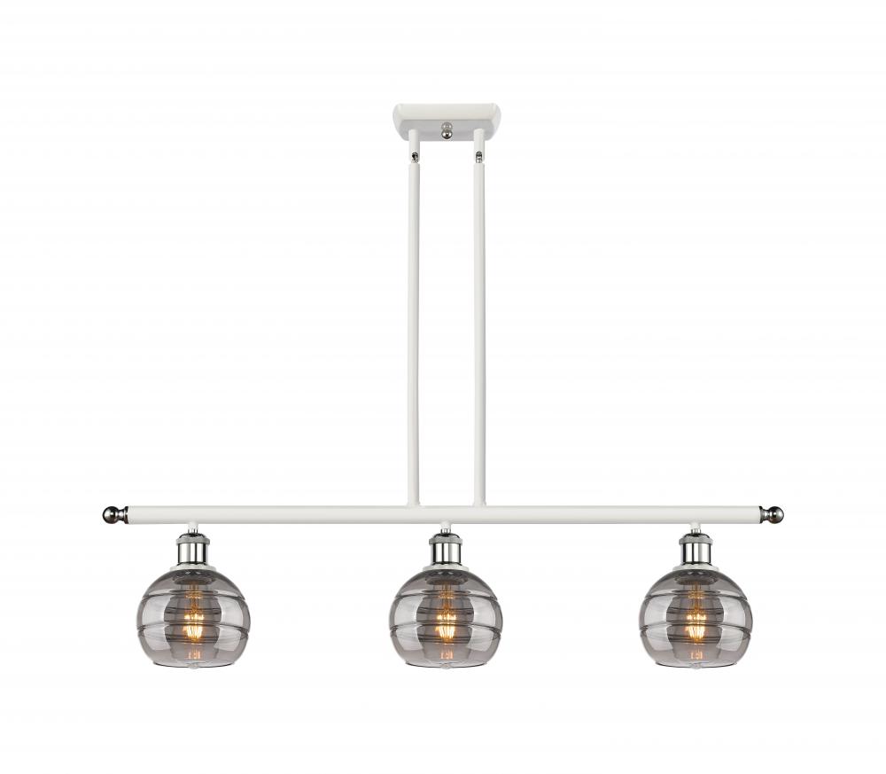 Rochester - 3 Light - 36 inch - White Polished Chrome - Cord hung - Island Light