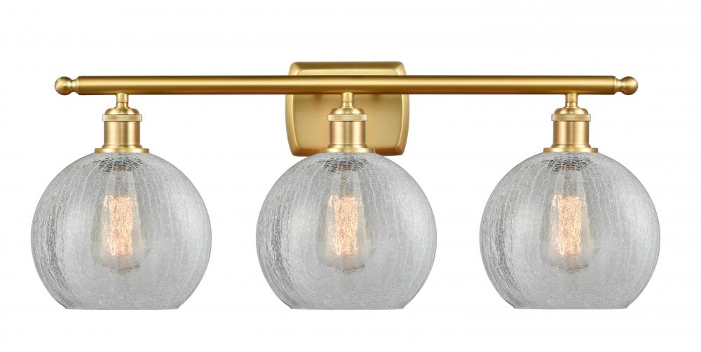 Athens - 3 Light - 28 inch - Satin Gold - Bath Vanity Light