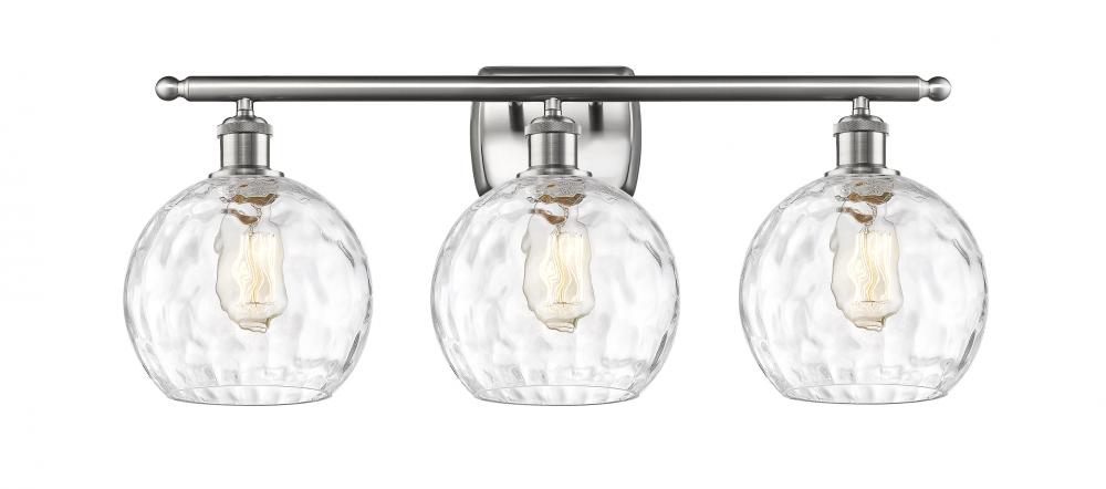 Athens Water Glass - 3 Light - 28 inch - Brushed Satin Nickel - Bath Vanity Light