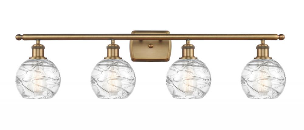 Athens Deco Swirl - 4 Light - 36 inch - Brushed Brass - Bath Vanity Light