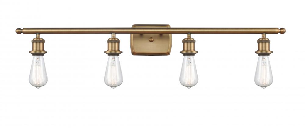 Bare Bulb - 4 Light - 36 inch - Brushed Brass - Bath Vanity Light