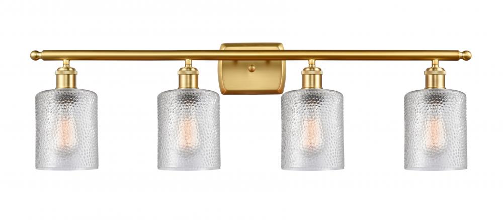 Cobbleskill - 4 Light - 35 inch - Satin Gold - Bath Vanity Light