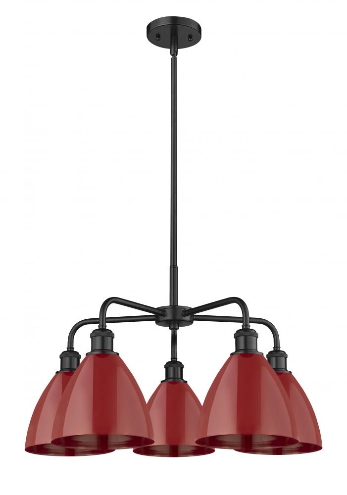 Plymouth - 5 Light - 26 inch - Matte Black - Chandelier