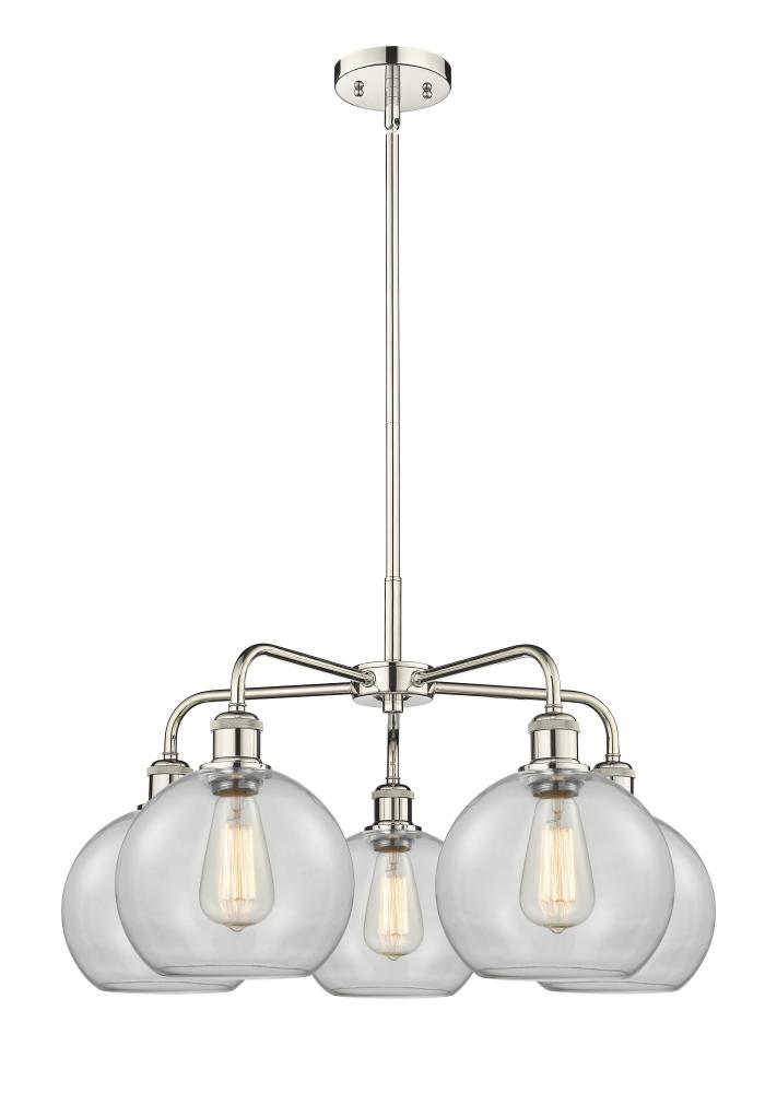 Athens - 5 Light - 26 inch - Polished Nickel - Chandelier