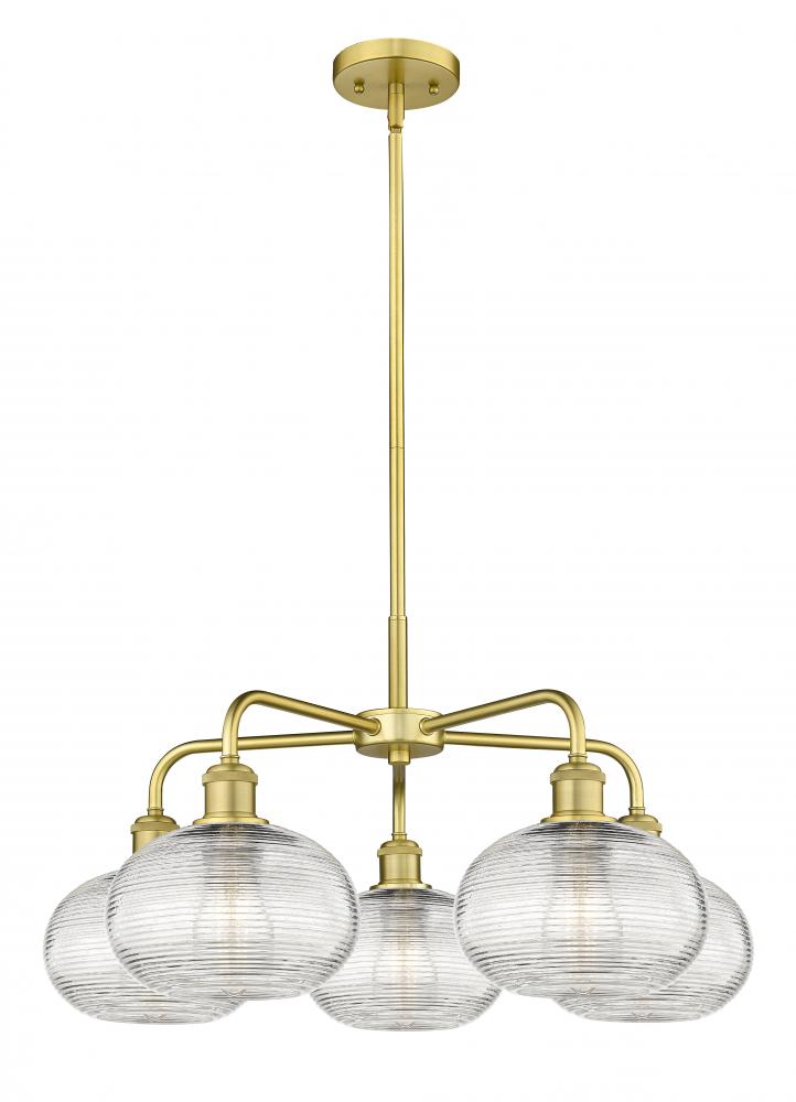 Ithaca - 5 Light - 26 inch - Satin Gold - Chandelier