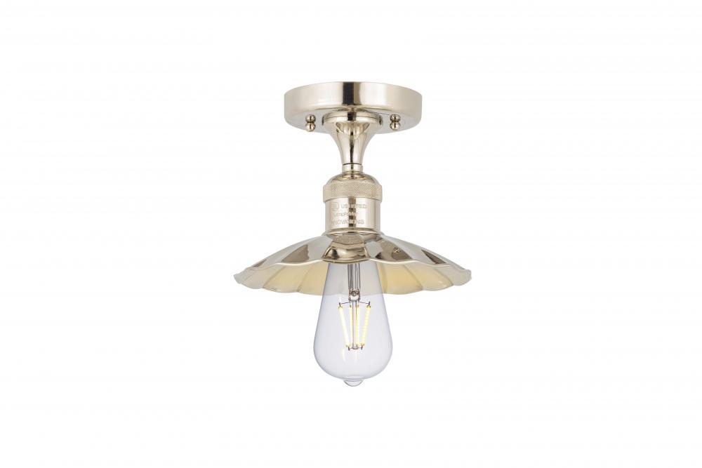 Scallop - 1 Light - 8 inch - Polished Nickel - Semi-Flush Mount